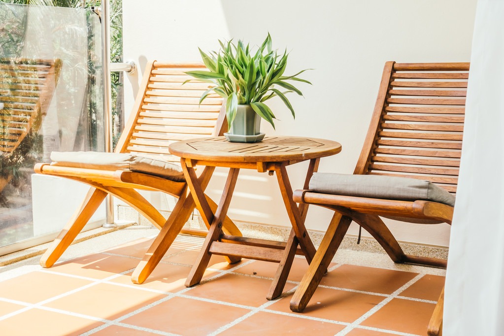 Patio chairs and table set for small spaces